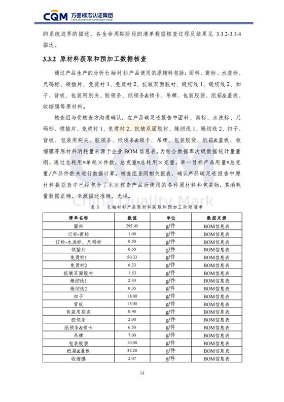 产品碳足迹核查报告-长袖衬衫_18