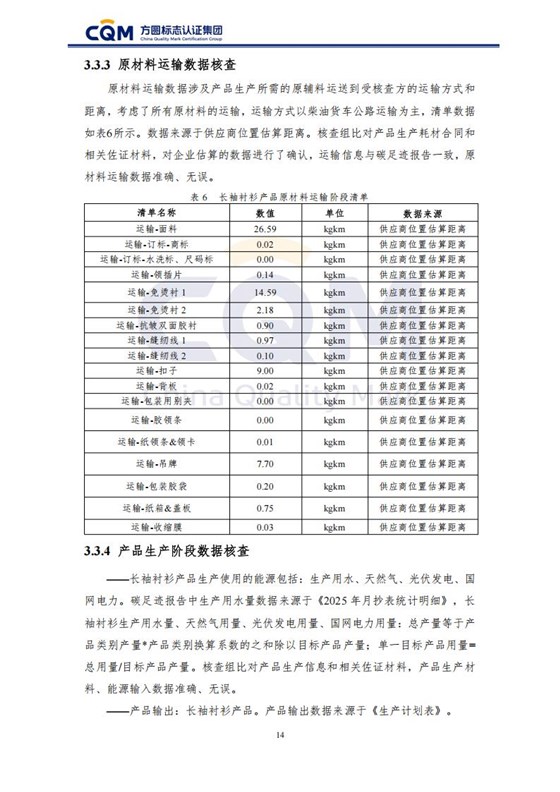 产品碳足迹核查报告-长袖衬衫_19