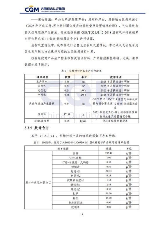 产品碳足迹核查报告-长袖衬衫_20