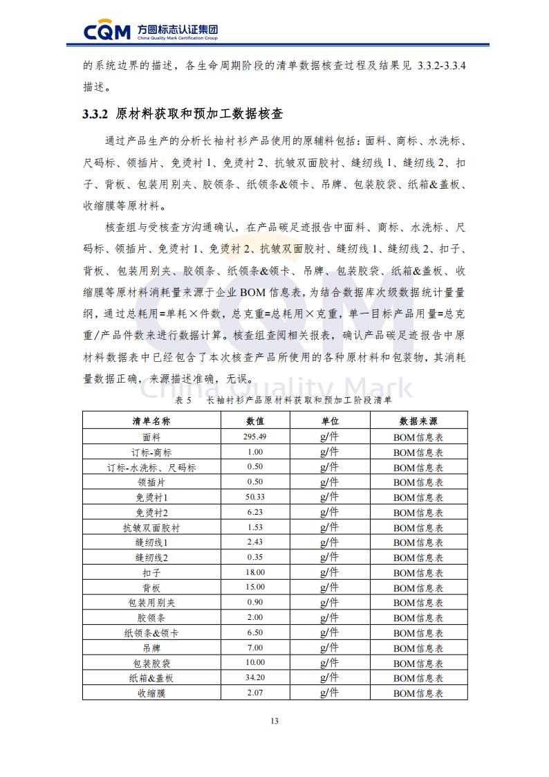 产品碳足迹核查报告-长袖衬衫_18